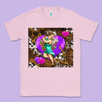Cupid And Heart Classic Tee Designed By Adodesignshop