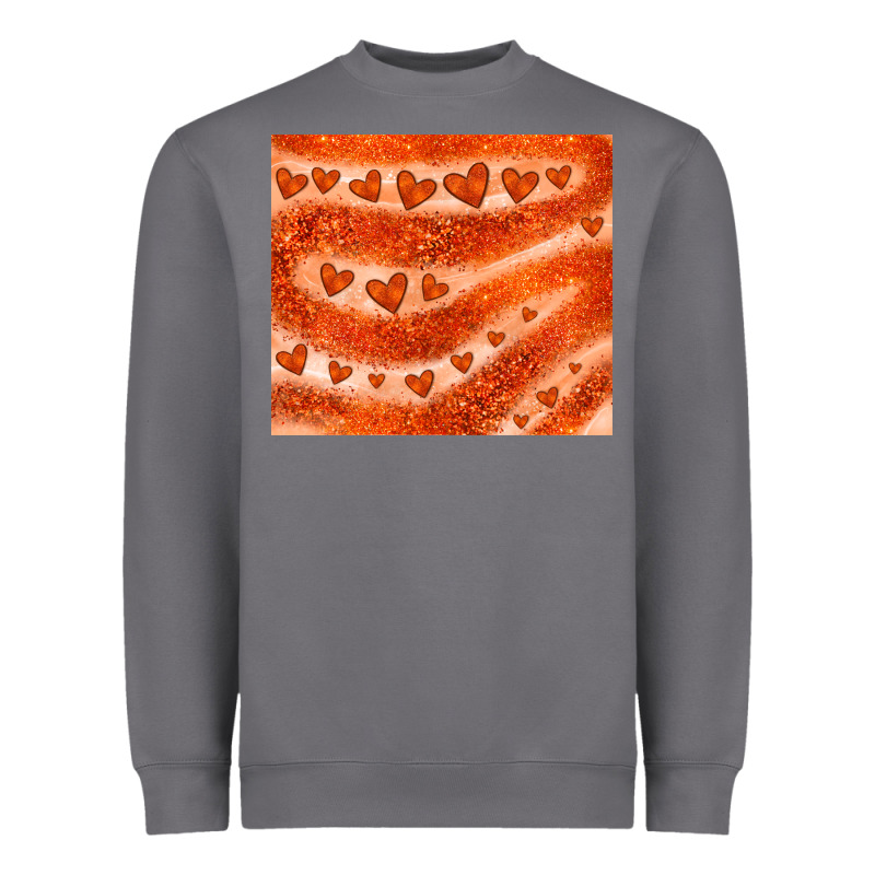 Orange Glitter Heart Heavyweight Sweatshirt by JahusDesignShop | Teevron