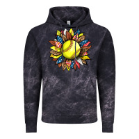 Cloud Black softball sunflower Vintage Hoodie - HRA Design Shop