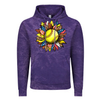 Cloud Purple softball sunflower Vintage Hoodie - HRA Design Shop