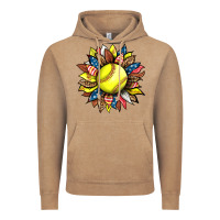 Vintage Coffee softball sunflower Vintage Hoodie - HRA Design Shop