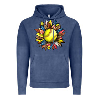 Vintage Denim softball sunflower Vintage Hoodie - HRA Design Shop