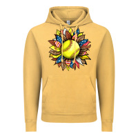 Softball Sunflower Vintage Hoodie | Teevron