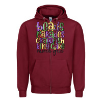 Burgundy beads parades crawfish king cake mardi gras Zipper Hoodie - MaliasSmallBusiness