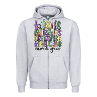 Heather Grey beads parades crawfish king cake mardi gras Zipper Hoodie - MaliasSmallBusiness