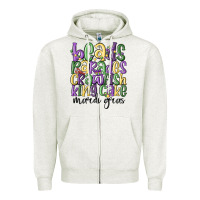 Beads Parades Crawfish King Cake Mardi Gras Zipper Hoodie | Teevron
