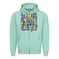 Seafoam beads parades crawfish king cake mardi gras Zipper Hoodie - MaliasSmallBusiness