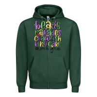 Sports Green beads parades crawfish king cake mardi gras Zipper Hoodie - MaliasSmallBusiness
