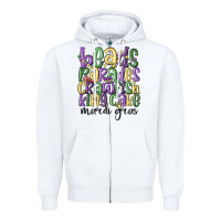 White beads parades crawfish king cake mardi gras Zipper Hoodie - MaliasSmallBusiness