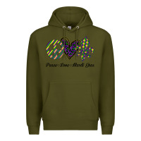 Army Green mardi gras love peace Premium Hoodie - Bettercallsaul