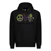 Black mardi gras love peace Premium Hoodie - Bettercallsaul