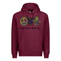 Burgundy mardi gras love peace Premium Hoodie - Bettercallsaul