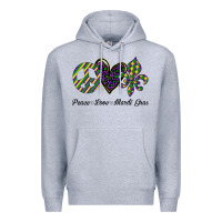 Heather Grey mardi gras love peace Premium Hoodie - Bettercallsaul