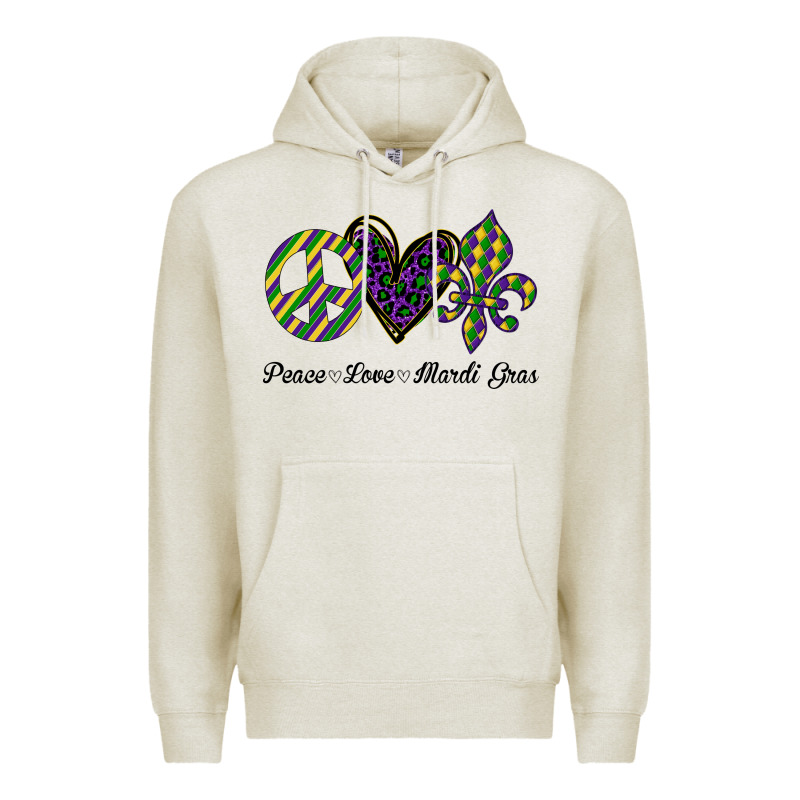 Mardi Gras Love Peace Premium Hoodie by Bettercallsaul | Teevron