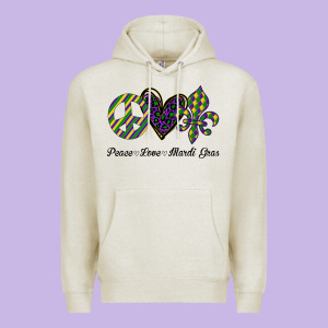 Mardi Gras Love Peace Premium Hoodie Designed By Bettercallsaul