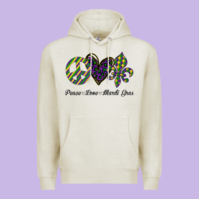 Mardi Gras Love Peace Premium Hoodie Designed By Bettercallsaul