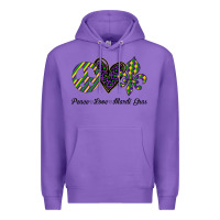 Purple mardi gras love peace Premium Hoodie - Bettercallsaul