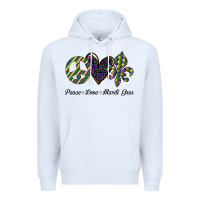 White mardi gras love peace Premium Hoodie - Bettercallsaul