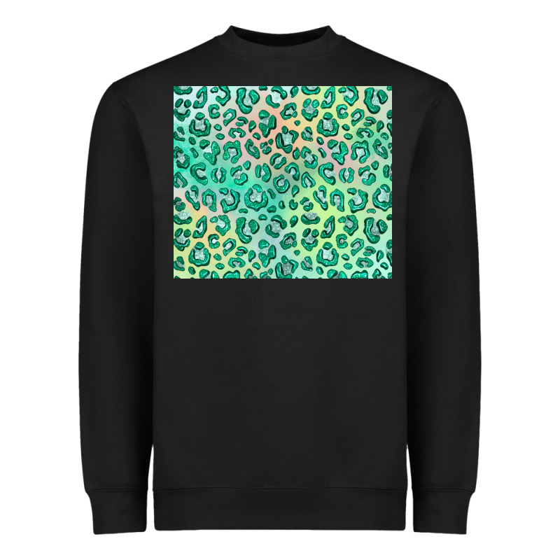 Green Leopard Glitter Heavyweight Sweatshirt by JahusDesignShop | Teevron