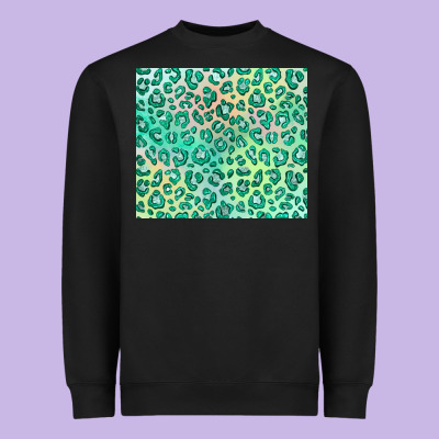 Green Leopard Glitter Heavyweight Sweatshirt Designed By Jahusdesignshop