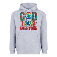 Heather Grey LGBTQ+ God Loves Everyone Heavyweight Hoodie - BundleAndBundleShop