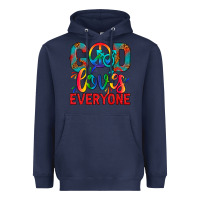 Navy LGBTQ+ God Loves Everyone Heavyweight Hoodie - BundleAndBundleShop