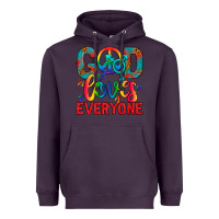 Plum LGBTQ+ God Loves Everyone Heavyweight Hoodie - BundleAndBundleShop