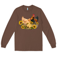 Chestnut western coop animals farm chicken chick rooster sunflowers Long Sleeve Tee - Artiststas