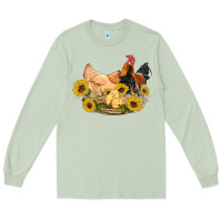 Matcha western coop animals farm chicken chick rooster sunflowers Long Sleeve Tee - Artiststas