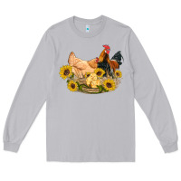 Moon Dust western coop animals farm chicken chick rooster sunflowers Long Sleeve Tee - Artiststas