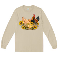 Mushroom western coop animals farm chicken chick rooster sunflowers Long Sleeve Tee - Artiststas