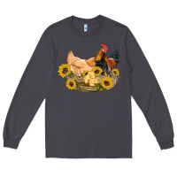 Smoke western coop animals farm chicken chick rooster sunflowers Long Sleeve Tee - Artiststas