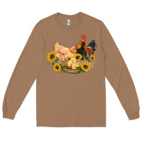 Toasted Coconut western coop animals farm chicken chick rooster sunflowers Long Sleeve Tee - Artiststas
