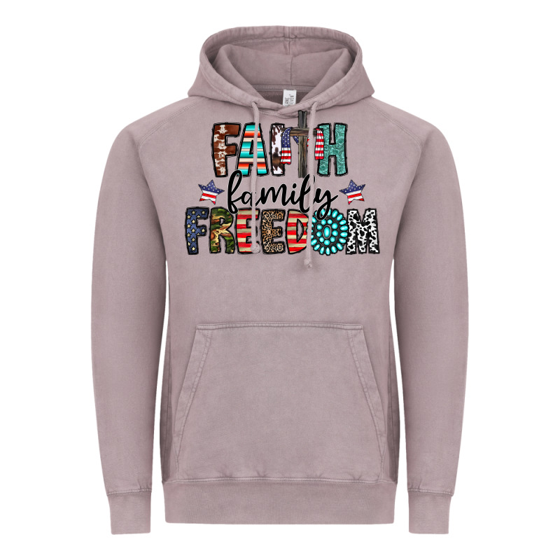 Faith Family Freedom Vintage Hoodie by CowhideDigitalArt | Teevron