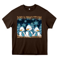 Chocolate Brown snowman winter Heavy Core Tee - RanaPortraitStore