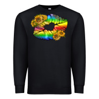 Black Lgbtq Pride Rainbow Lips Premium Sweatshirt - BundleAndBundleShop