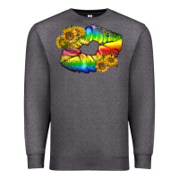 Charcoal Heather Lgbtq Pride Rainbow Lips Premium Sweatshirt - BundleAndBundleShop