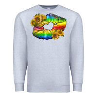 Heather Grey Lgbtq Pride Rainbow Lips Premium Sweatshirt - BundleAndBundleShop