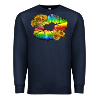 Navy Lgbtq Pride Rainbow Lips Premium Sweatshirt - BundleAndBundleShop