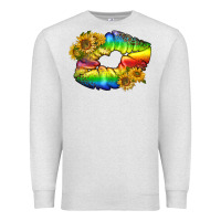 Oatmeal Heather Lgbtq Pride Rainbow Lips Premium Sweatshirt - BundleAndBundleShop
