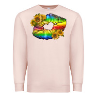 Pale Pink Lgbtq Pride Rainbow Lips Premium Sweatshirt - BundleAndBundleShop