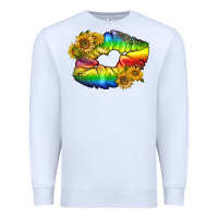 White Lgbtq Pride Rainbow Lips Premium Sweatshirt - BundleAndBundleShop