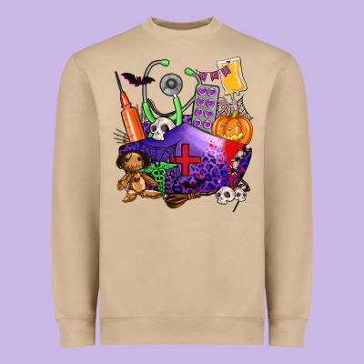 Zombie Nurse   Halloween Heavyweight Sweatshirt Designed By Adodesignshop