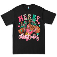 Black pink merry christmas black girl sneakers Premium Tee - RanaPortraitStore