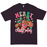 Plum pink merry christmas black girl sneakers Premium Tee - RanaPortraitStore