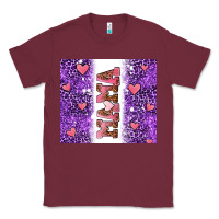 Burgundy purple leopard pink mama hearts Classic Tee - AdoDesignShop