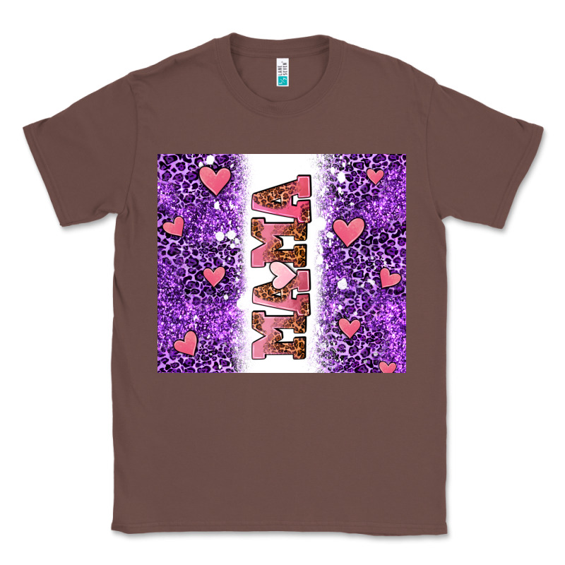 Purple Leopard Pink Mama Hearts Classic Tee by AdoDesignShop | Teevron