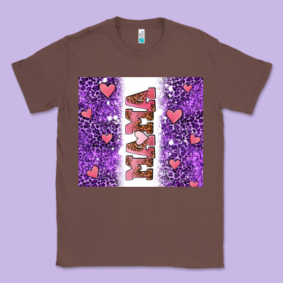 Purple Leopard Pink Mama Hearts Classic Tee Designed By Adodesignshop