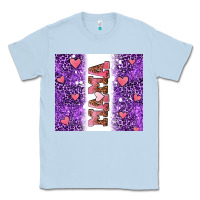 Dusty Blue purple leopard pink mama hearts Classic Tee - AdoDesignShop