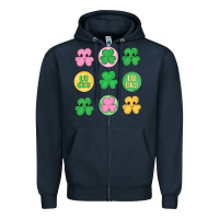 Navy st.patrick's day clovers Zipper Hoodie - MaliasSmallBusiness